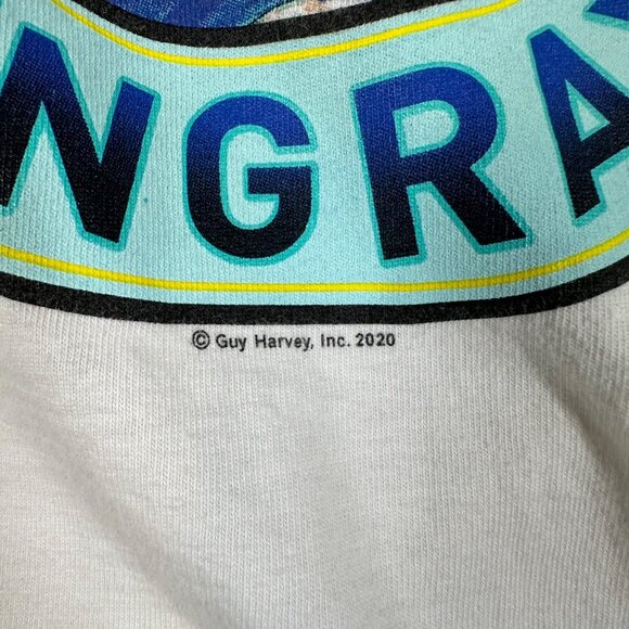 Guy Harvey Kids XXL White Legendary Stingrays Graphic Print T-Shirt Short Sleeve - Picture 3 of 6